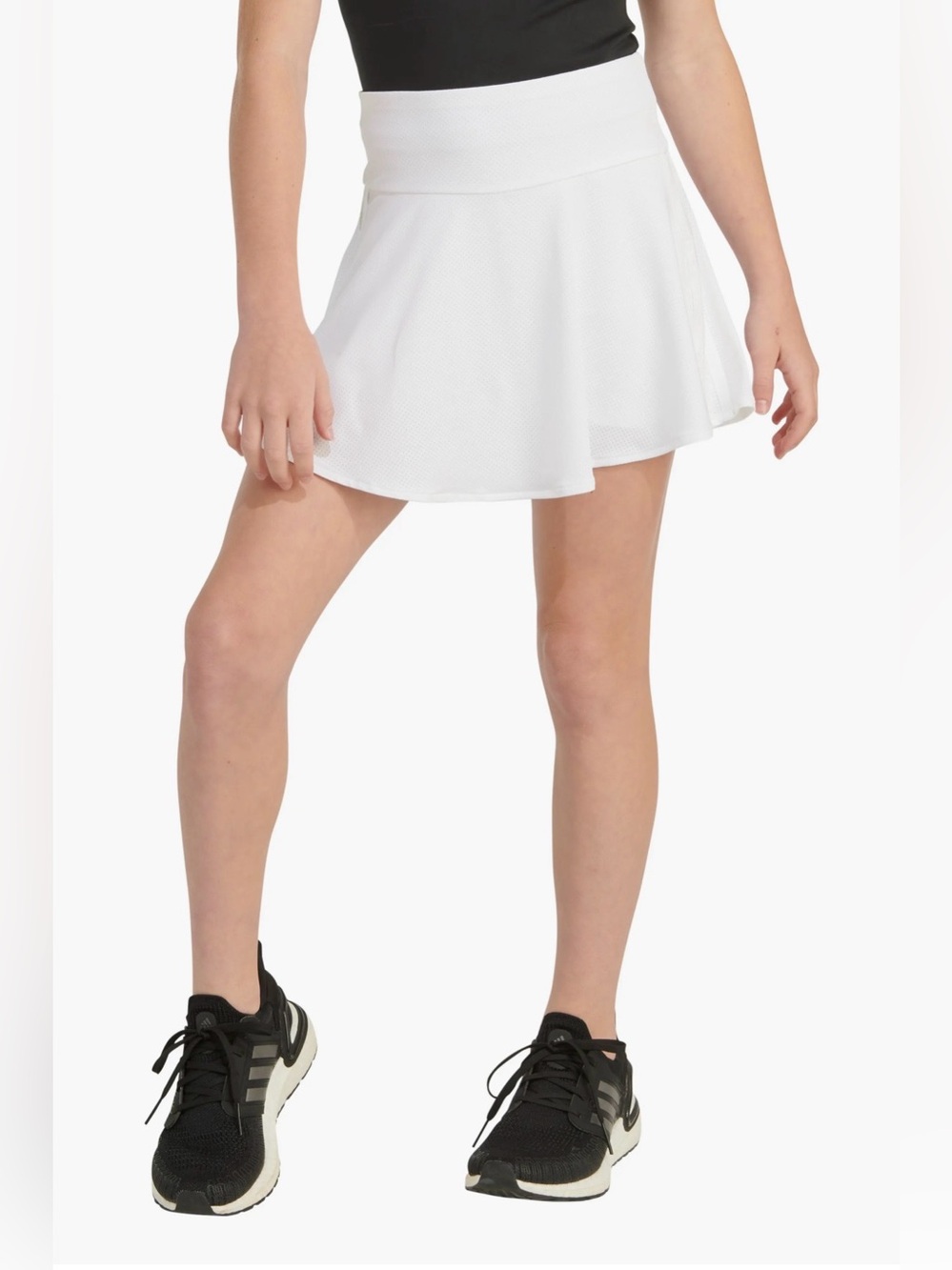 NWT Adidas Kids' 3-Stripes Flounce Skort White Size L